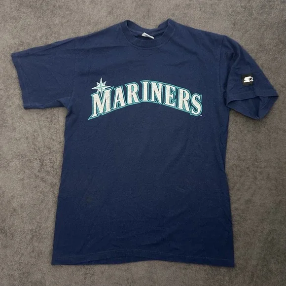 vintage 90 Seattle mariners t-shirt size medium #54 Johnson baseball tee starter - Picture 1 of 12